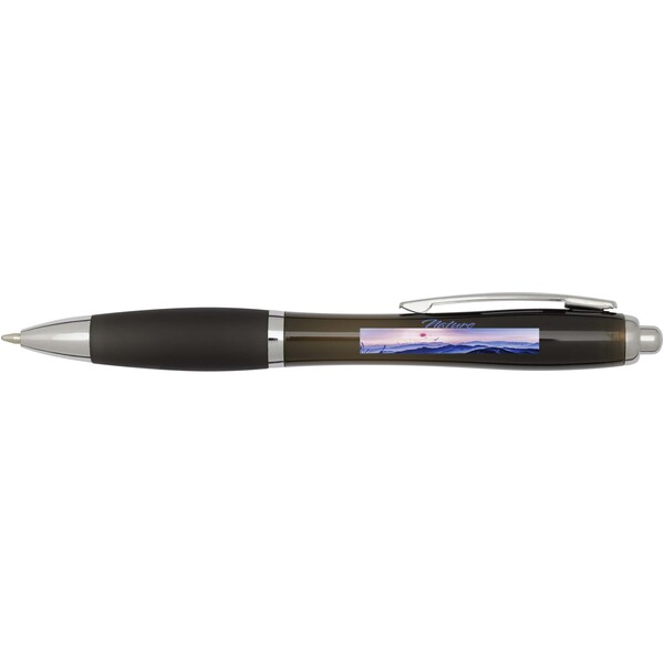 Nash RCS recycled plastic ballpoint pen with coloured barrel and grip (blue ink) - Black