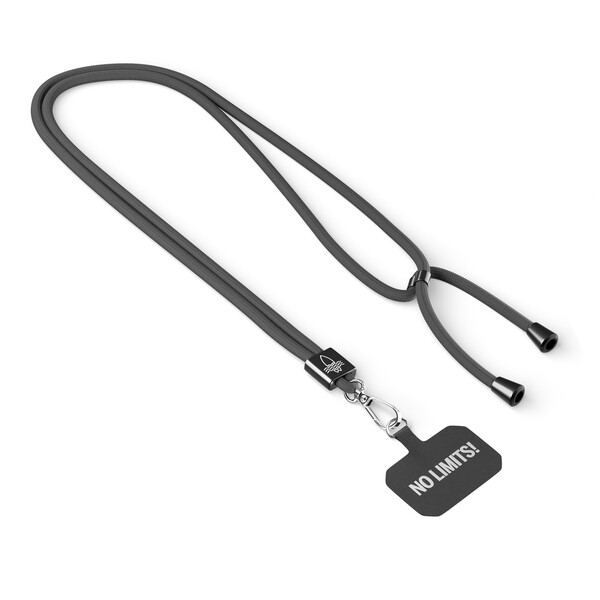 Cordon en polyester crossbody tendance pour téléphone portable - Noir / Accessoires noirs