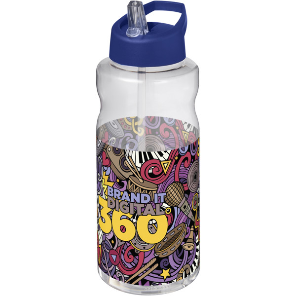 Bouteille de sport H2O Active® Big Base de 1 litre avec couvercle à bec verseur - Bleu