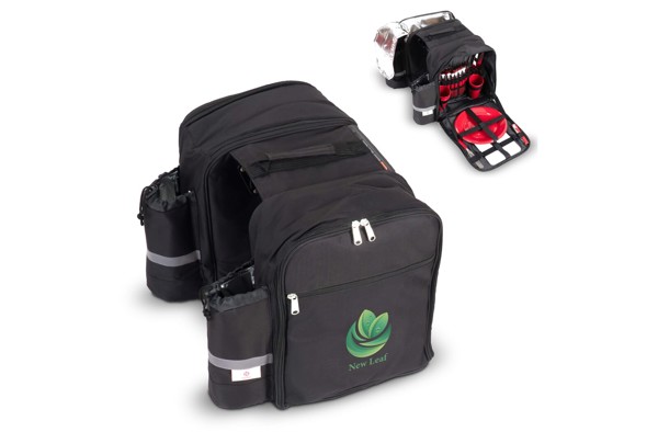 Double picnic bicycle pannier - Black