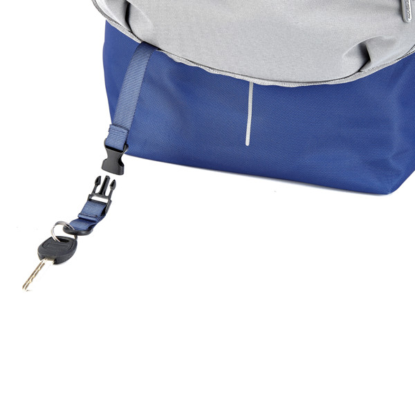 Bobby Soft, anti-theft backpack - Royal Blue / Grey