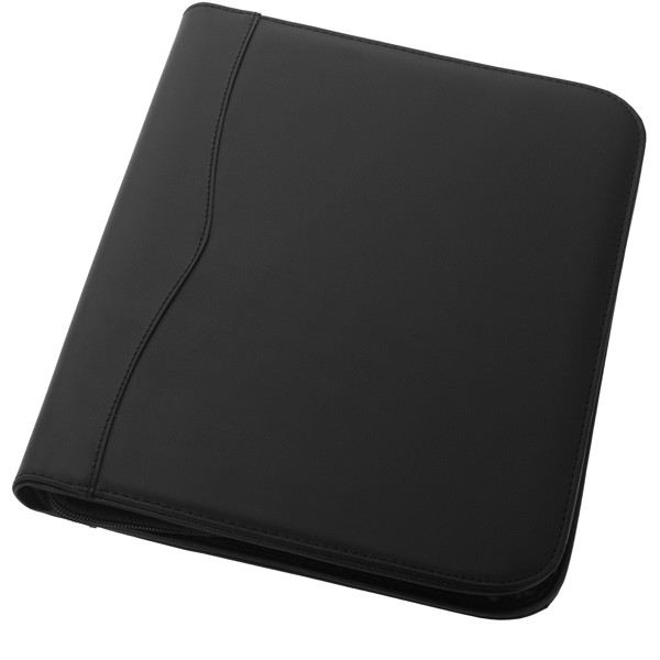 Ebony A4 zippered portfolio - Solid Black