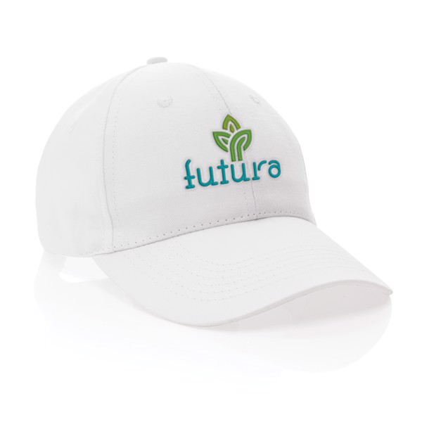 Impact 6 panel 190gr Recycled cotton cap with AWARE™ tracer - White