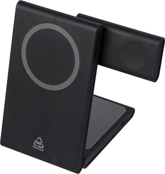Recycled ABS 3-in-1 magnetic wireless charger Valerio
