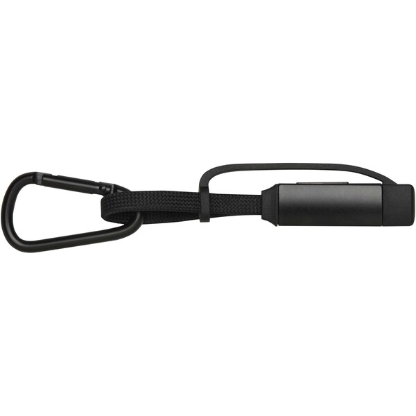 Algieba 65W 3-in-1 recycled aluminium charging cable with carabiner