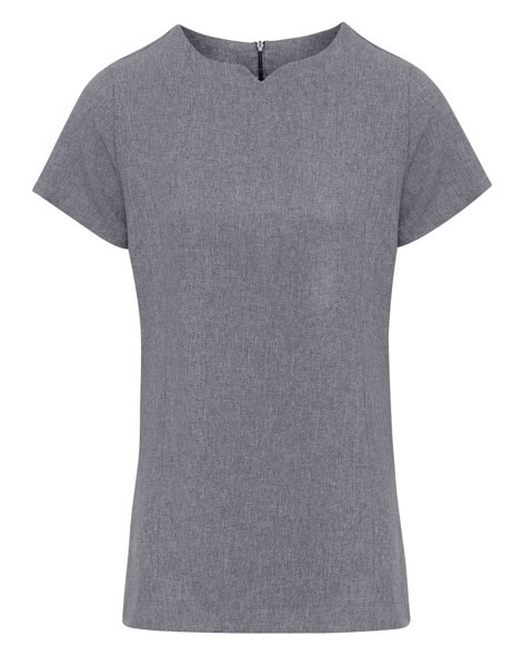 Tunika s izrezom od lana 'Viola' - Siva Heather / 2XL