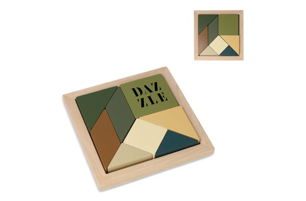InSideOut Tangram en bois think IQ puzzle - Assortiment fluorescent