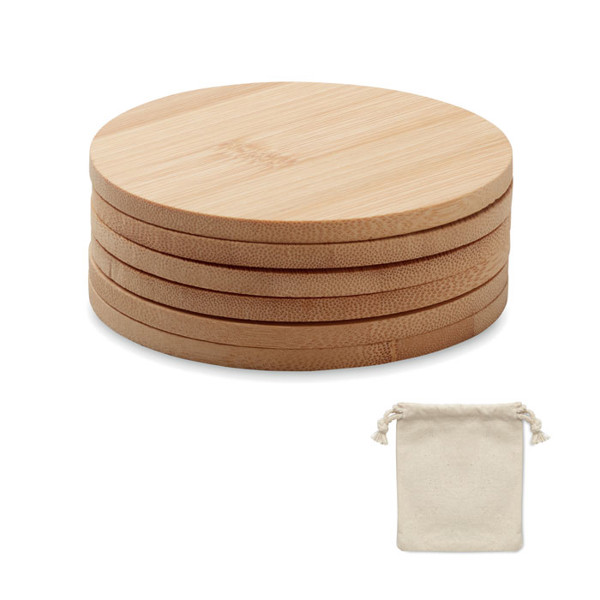 Set of 6 bamboo coasters Bayin Set