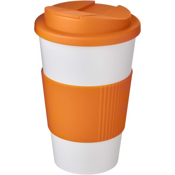 Plastový termohrnek Americano® 350 ml s úchopem a víkem proti rozlití