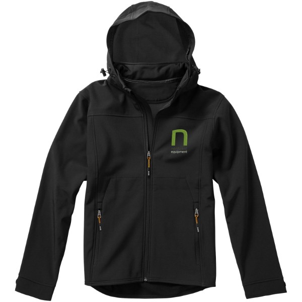 Langley men's softshell jacket - Solid black / XS