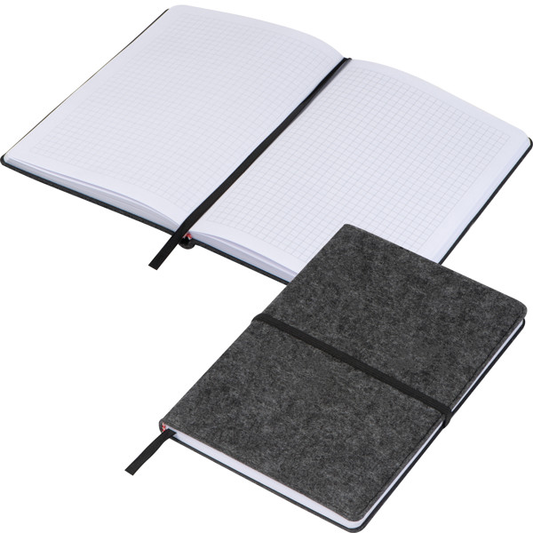Felt notebook A5 ARCHIE - Silvergrey