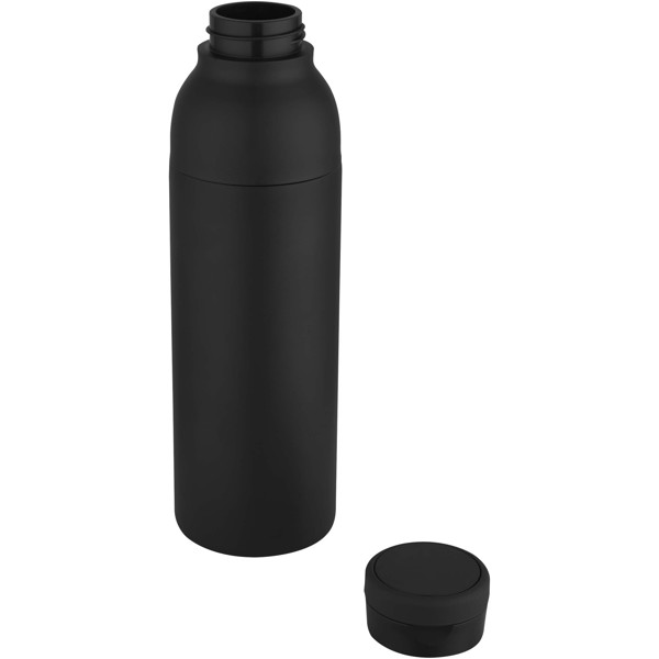Fľaša na vodu Illuminate 650 ml RCS z recyklovanej nehrdzavejúcej ocele s dvojitou izolovanou stenou - Čierna
