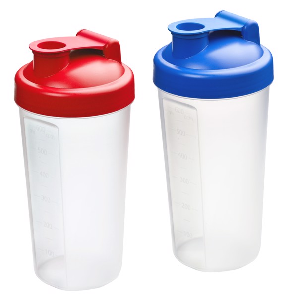 Shaker "Protein", 0,60 L - Weiss / Transparent