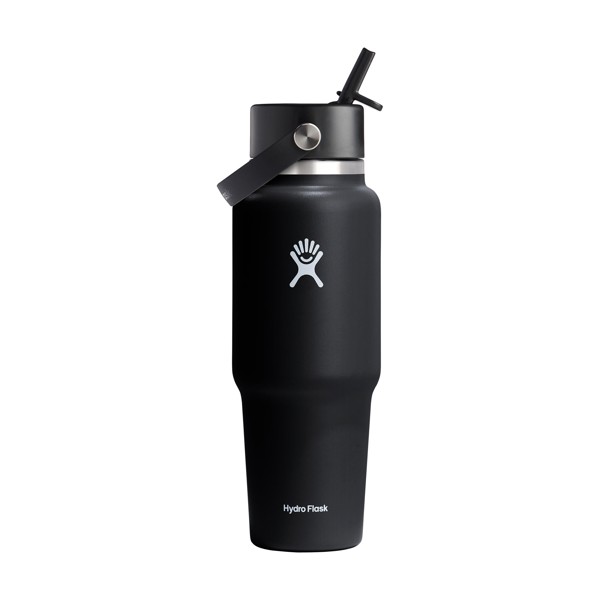 Hydro Flask Wide Mouth Travel Bottle with Flex Straw Cap 946 ml bouteille d'eau - noir