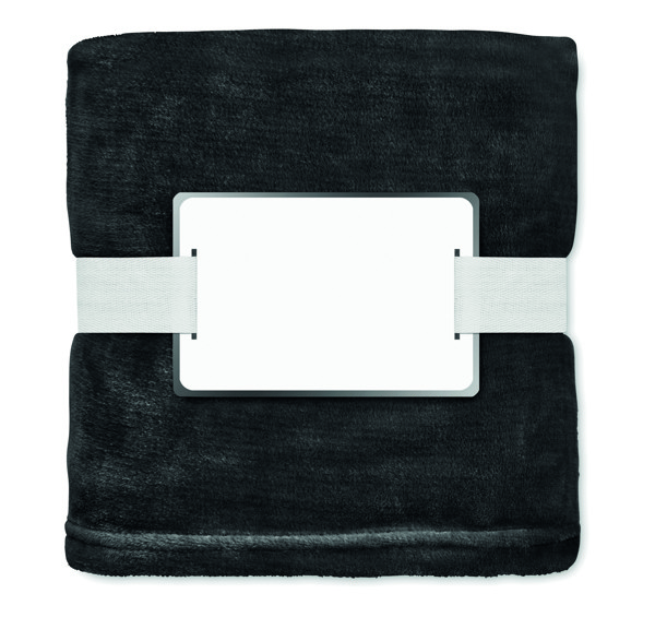 Odeja iz flisa Logan RPET 280g/m², 150x120cm - Črna