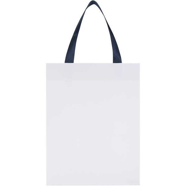 Smartfold 210 g/m² paper bag with ribbon handles and gloss lamination -  24 x 10 x 32 cm - Blue