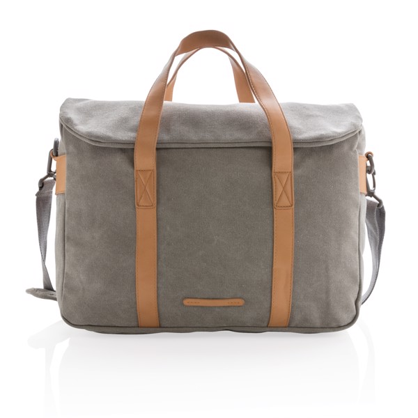 Canvas laptop bag PVC free - Storm Grey