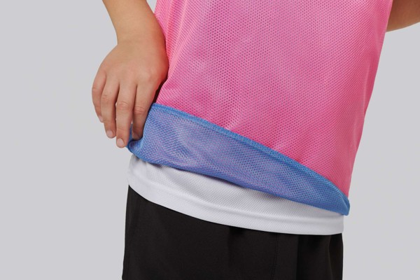 Kid's Reversible Multisport Bib - Fluorescent Yellow / Sporty Royal Blue / 6/10