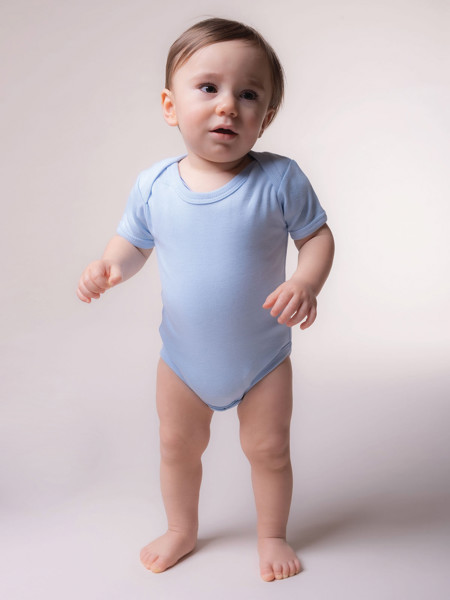 Baby Body Short Sleeves - White / Navy / 18-24