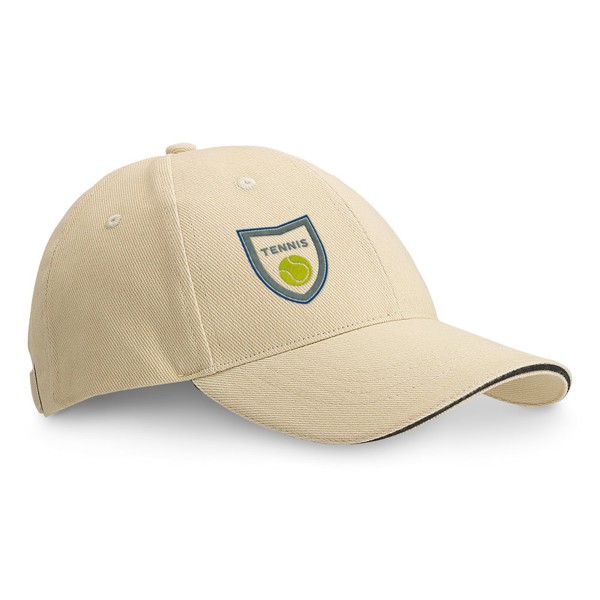 CHRISTOPHE. 100% cotton sandwich cap (260 g/m²) - Beige
