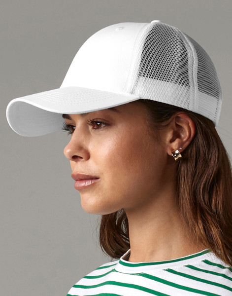 Recycled Urbanwear 6 Panel Snapback Trucker - White / ONE SIZE