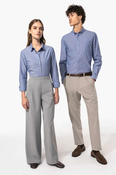 Ladies' Long-Sleeved Oxford Shirt - White / S