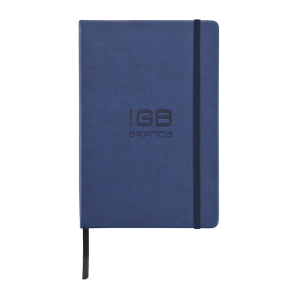 Carnet A5 à couverture rigide en PU - Bleu Marine