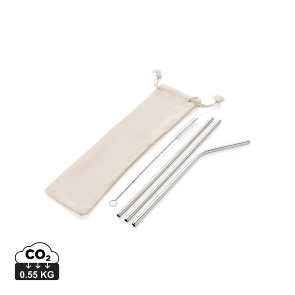 XD - Reusable stainless steel 3 pcs straw set