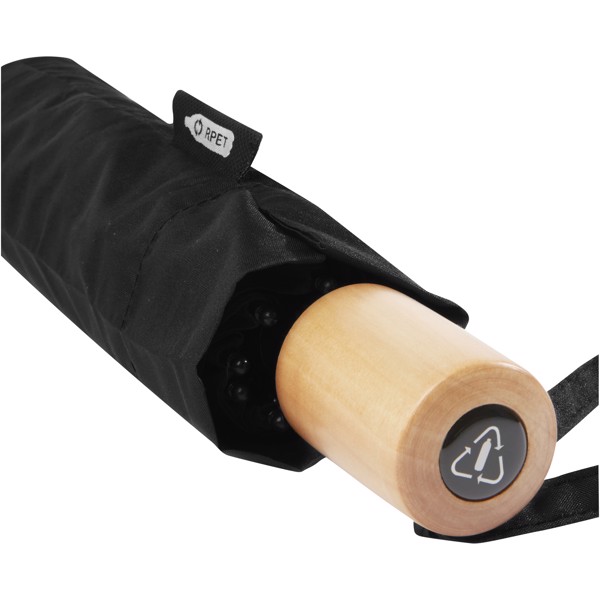 Ombrello pieghevole in PET riciclato antivento da 21" Birgit - Nero