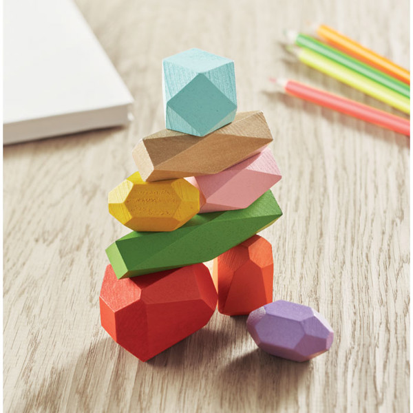 Dolmen stacking puzzle set, wood, 8 pieces