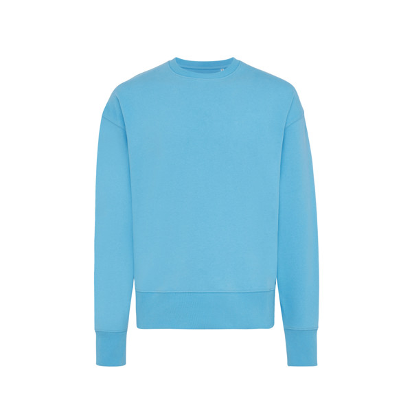 Sweater à col rond en coton recyclé Iqoniq Kruger - Tranquil Blue / XXS