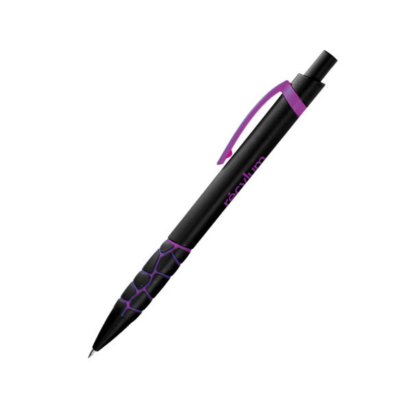 STYLO BILLE ECRITURE NOIRE CORPS ET CLIP PLASTIQUE - Violet