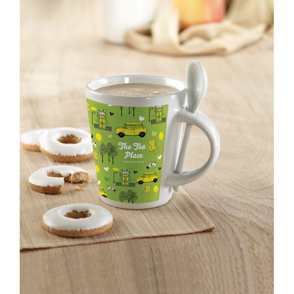 Caneca sublimação com colher Sublimkonik