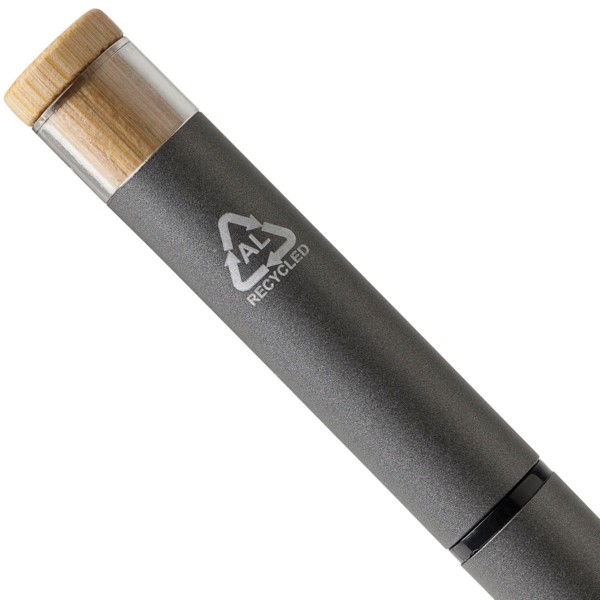 Recycled aluminium lacquered pen set Ilaria - White