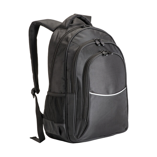 Computerrucksack Aus 1680D-Polyester Mit Drei Taschen. Laptop-Hauptfach - Grau