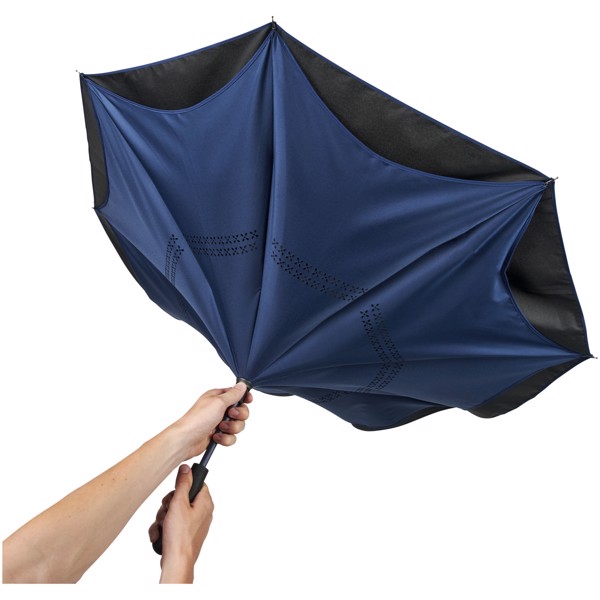 Yoon 23" inversion colourized straight umbrella - Navy / Solid Black