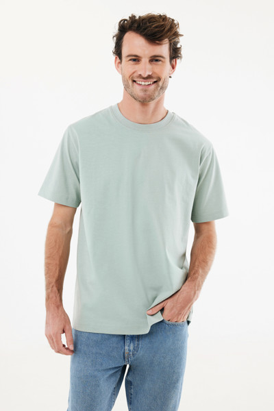 IQONIQ Nikko tričko z hrubej recyklovanej bavlny - Iceberg Green / XXXL