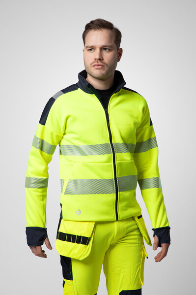 6109 Sweatshirt Full Zip Yellow/black XXL