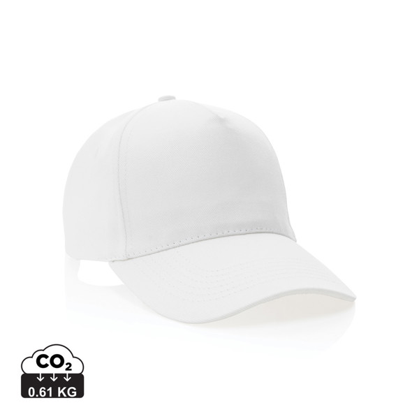 Impact 5panel 280gr Recycled cotton cap with AWARE™ tracer - White