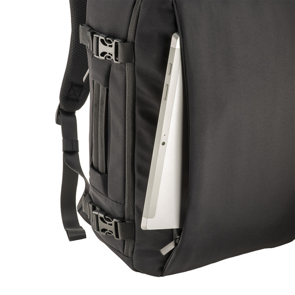 Travel Backpack With Laptop Compartment 15 Inch In Nylon Taslon - Black
