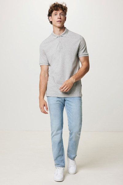 Polo en coton piqué et recyclé Iqoniq Yosemite - Heather Grey / XXL