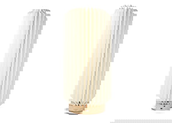 Coollux foldable paper LED lamp Aurora Tall on wooden base, 32cm - Nature