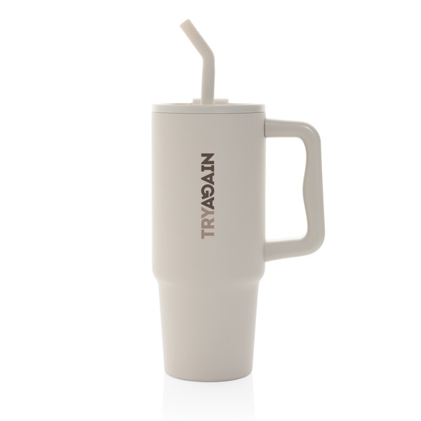 Mug 900ml en acier inoxydable recyclé Embrace RCS - Beige