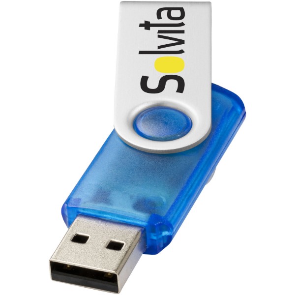 USB ključ Rotate-translucent 2GB - Transparent Blue / Silver