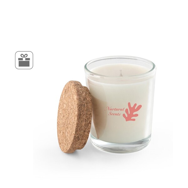 Vela aromática em copo de vidro com tampa de cortiça 80 g - ZEN 80