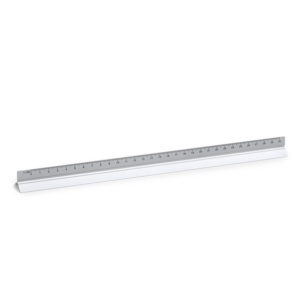 Personalised aluminium triangular scale ruler 30 cm with technical scales