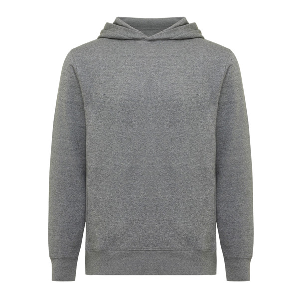 Mikina s kapucí a bočními kapsami IQONIQ Yengo z rec. bavlny - Light Heather Anthracite / L