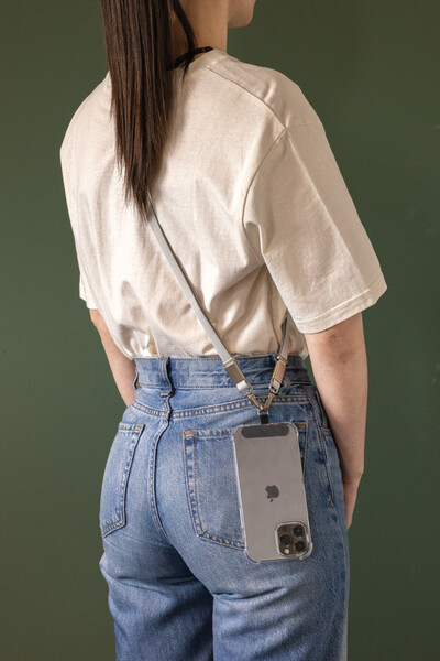 Nivo RCS recycled PET Crossbody lanyard - Grey