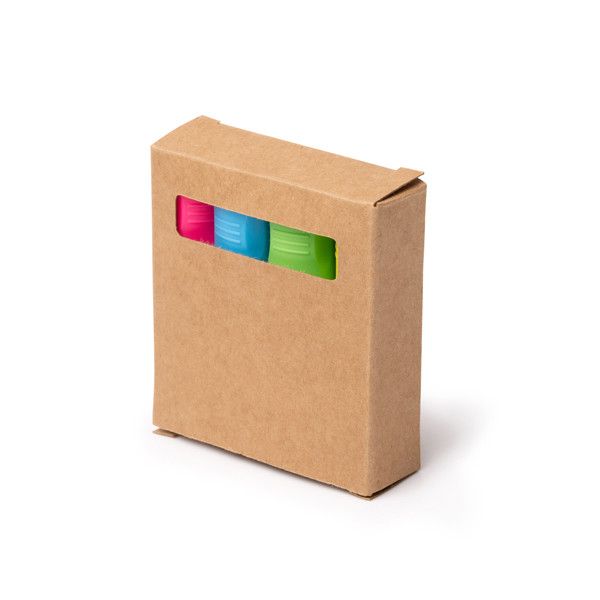 Personalised fluorescent highlighter set kraft box 4 colours