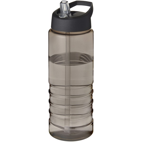 H2O Treble 750 ml športová fľaša s uzáverom s výlevkou - Uhľová / Jednofarebná čierna
